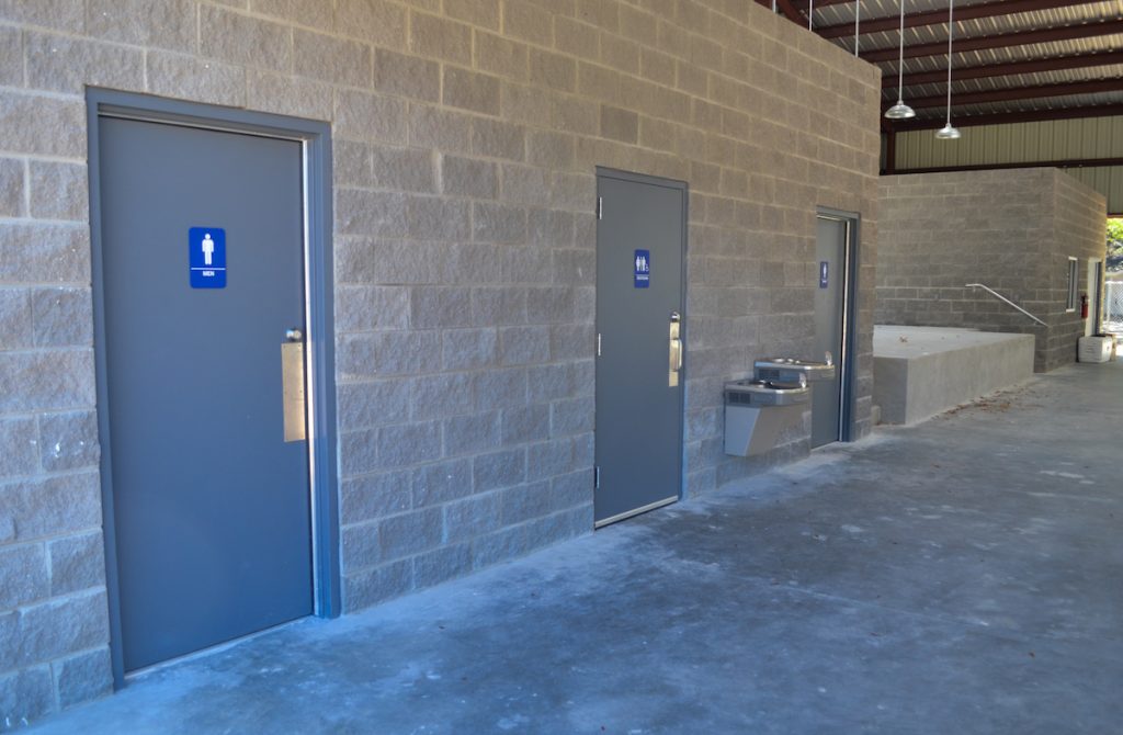 Restrooms in outdoor pavilion in Panama City Florida